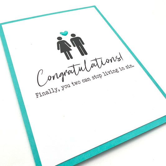 Stop Living in Sin Wedding card