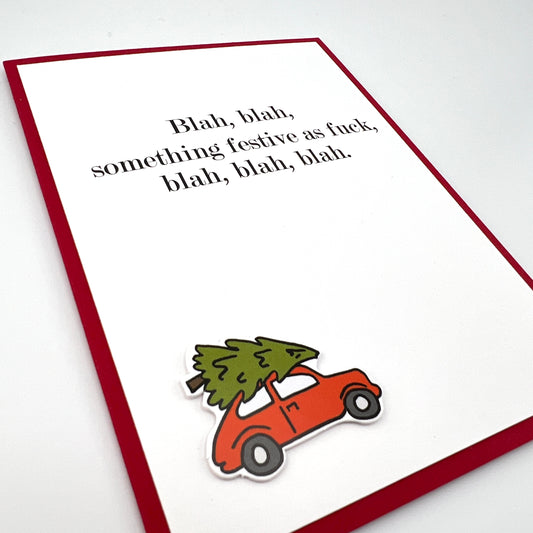 Blah Blah Festive as Fuck holiday card