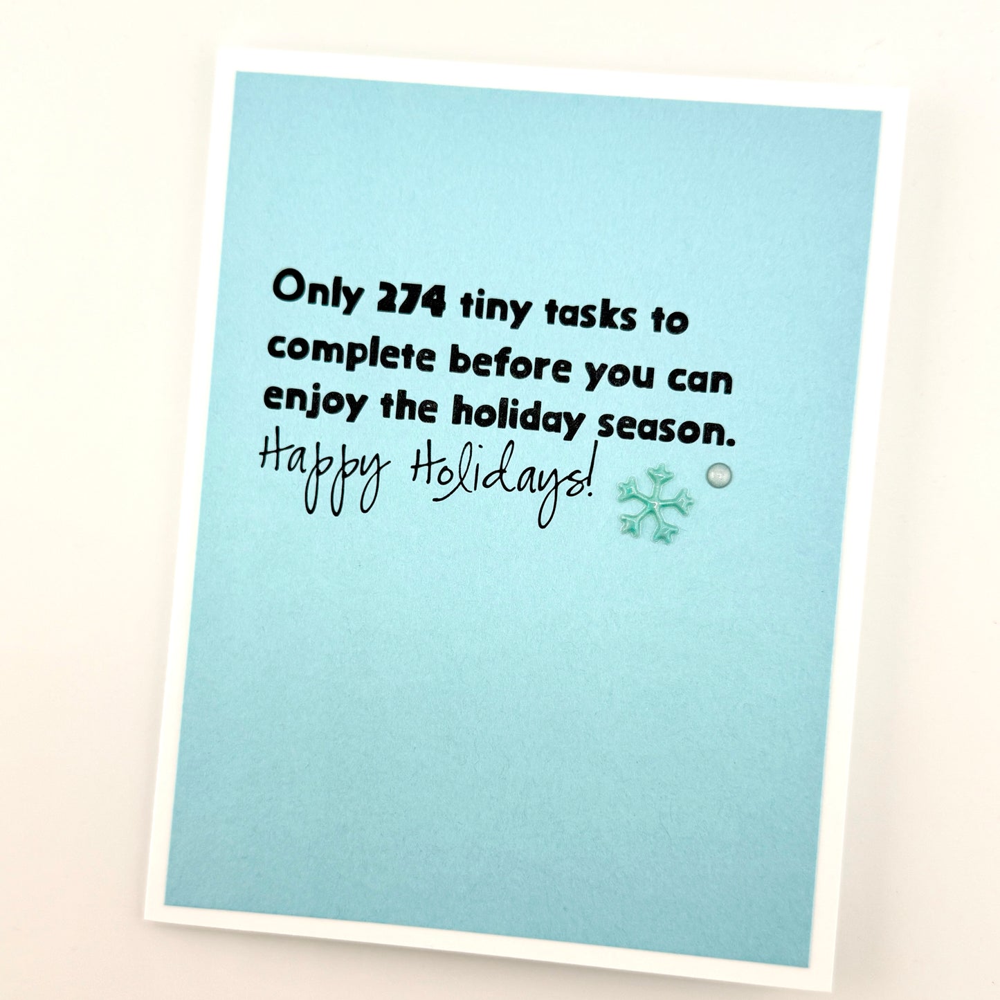 Tiny Tasks before Holiday Season card
