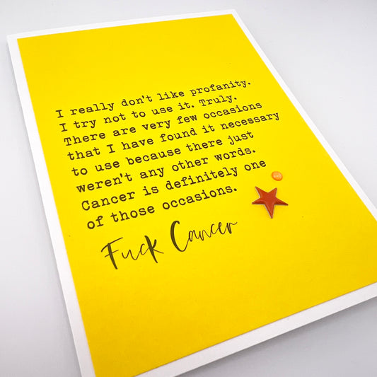 Don’t Like Profanity but Fuck Cancer card