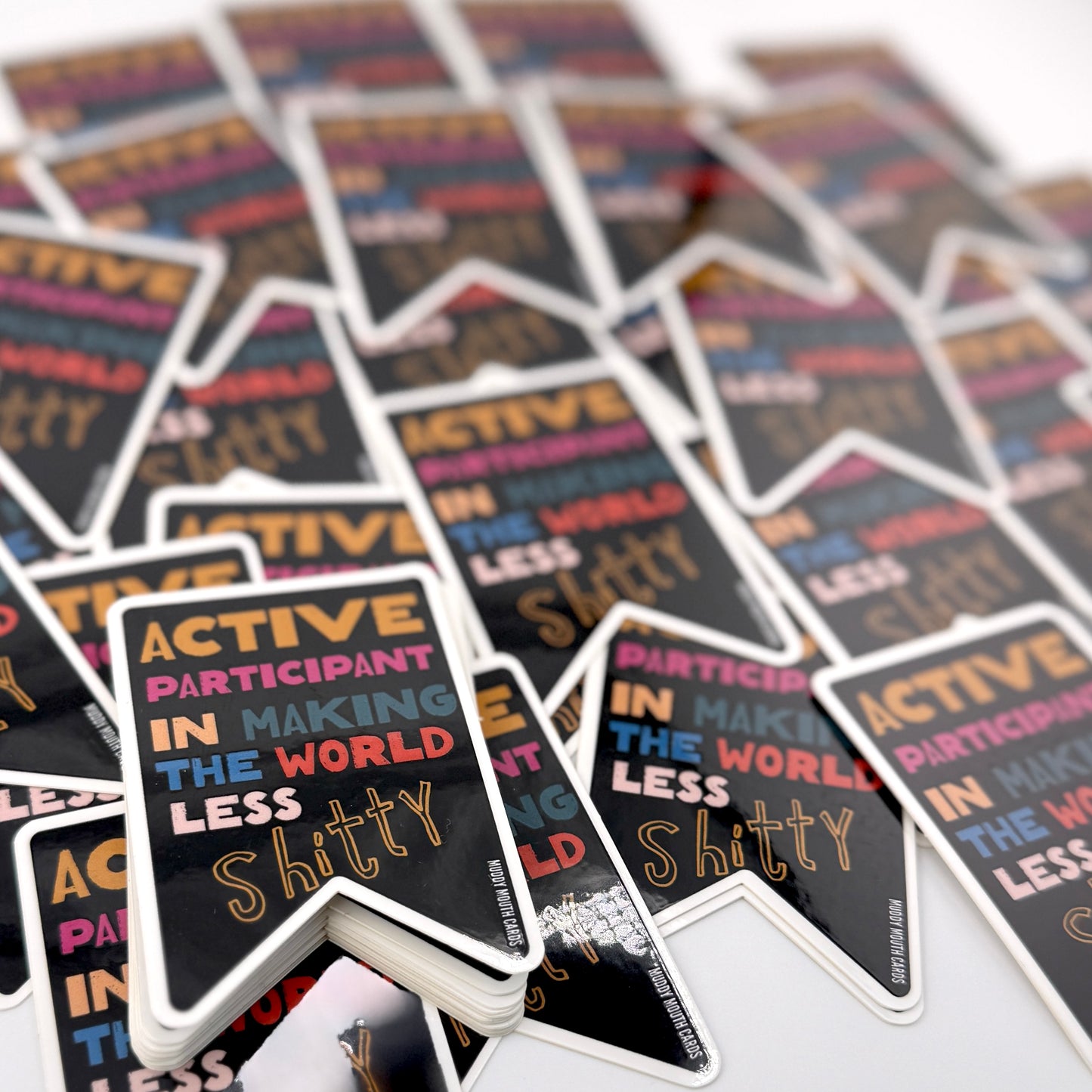 Active Participant World Less Shitty vinyl sticker