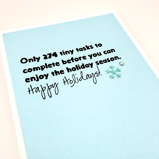 Tiny Tasks before Holiday Season card
