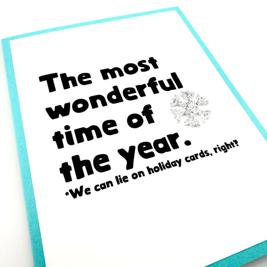 Lie on Holiday cards card