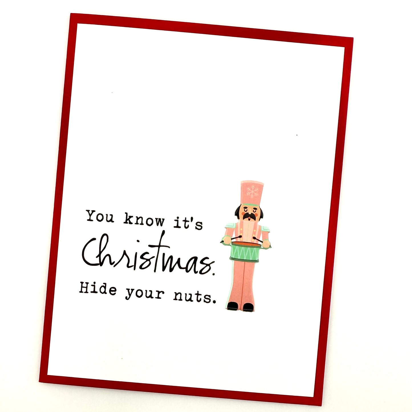 Hide Nuts Nutcracker Christmas card