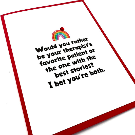 Therapists Favorite Patient card