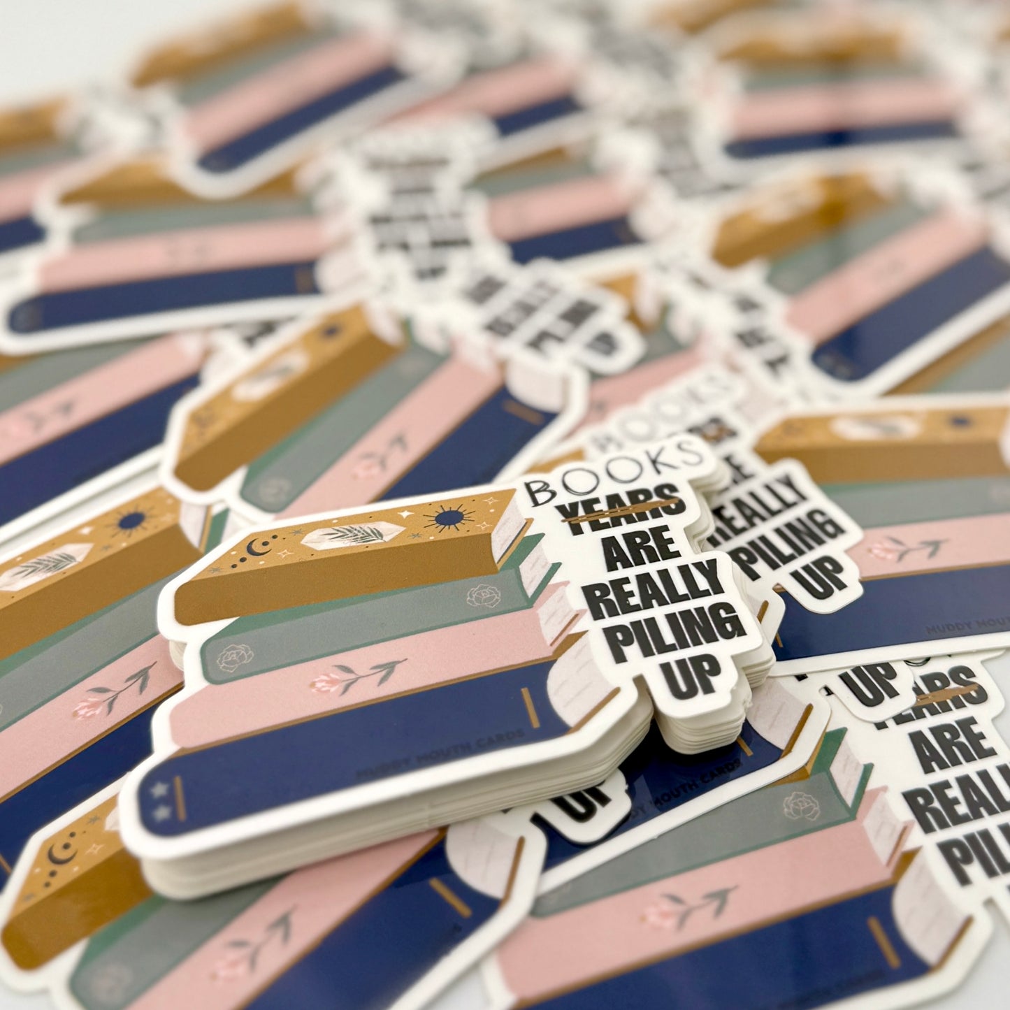 Books are Piling Up vinyl sticker
