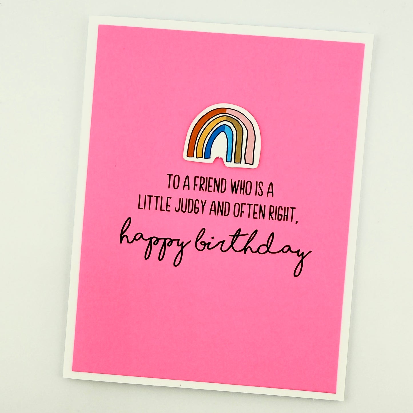Little Judgy and Often Right birthday card