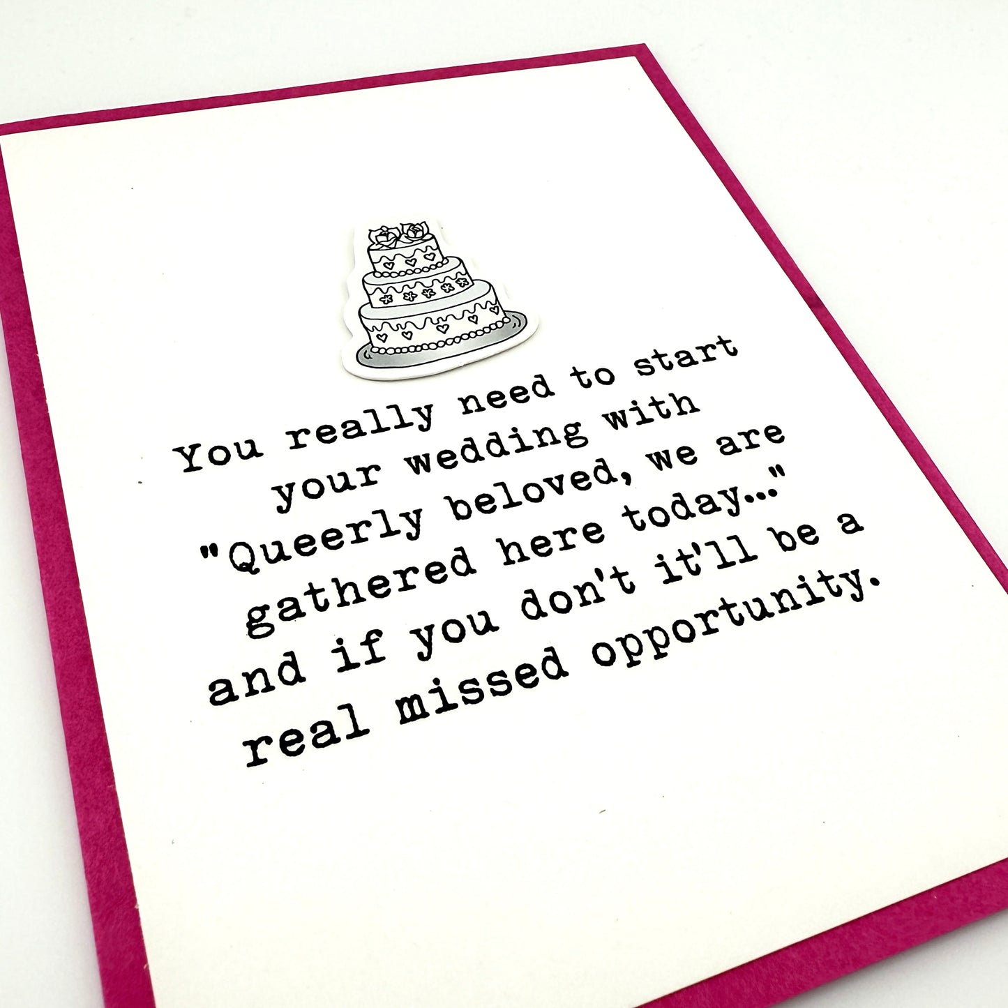 Queerly Beloved gay wedding card