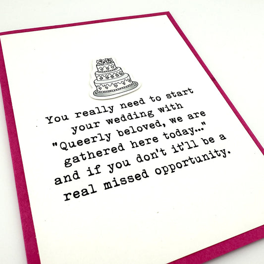 Queerly Beloved gay wedding card