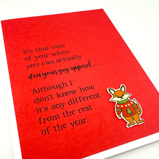 Gay Apparel holiday card