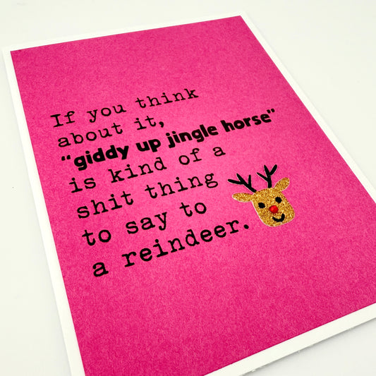 Giddy Up Jingle Horse holiday card