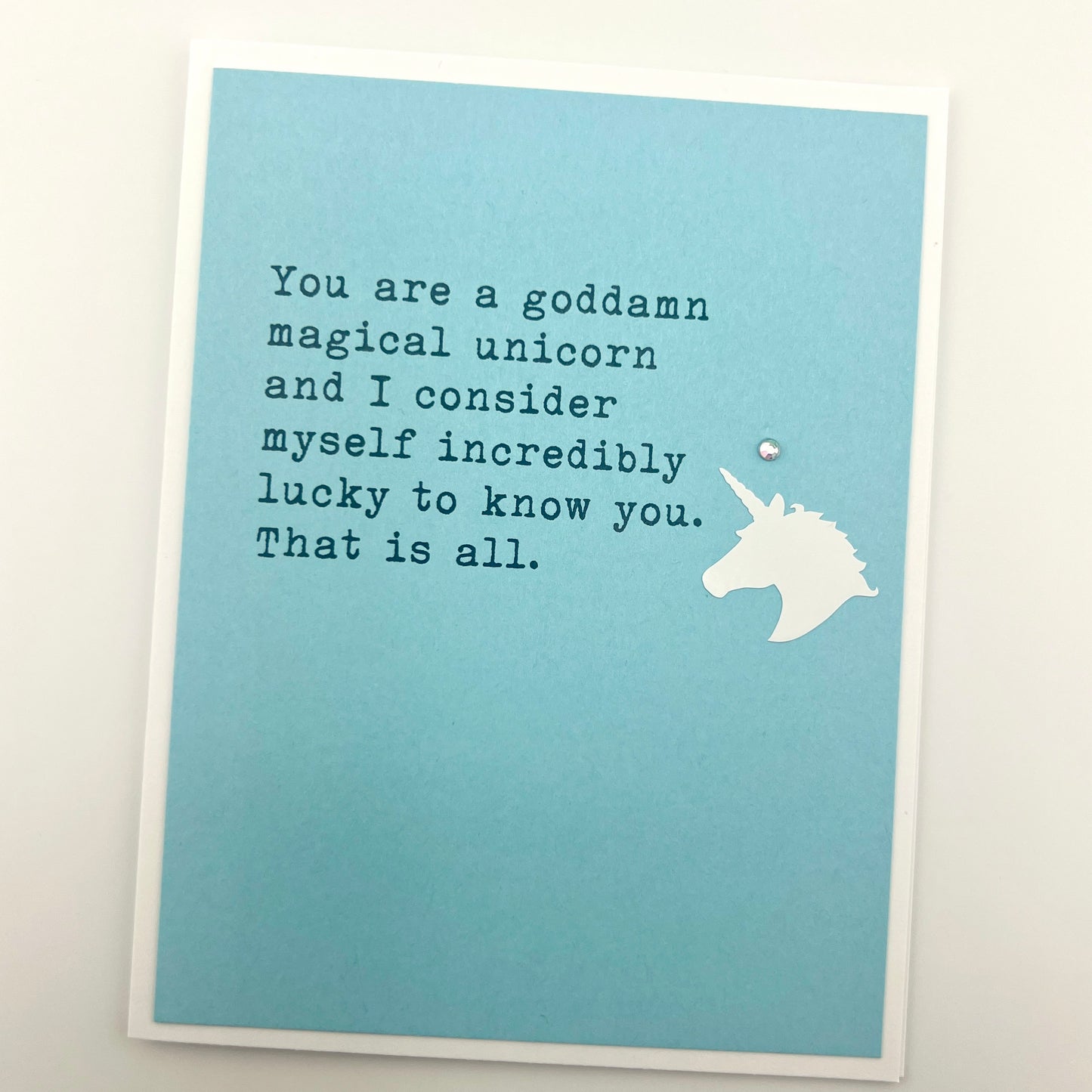 Goddamn Magical Unicorn friend card