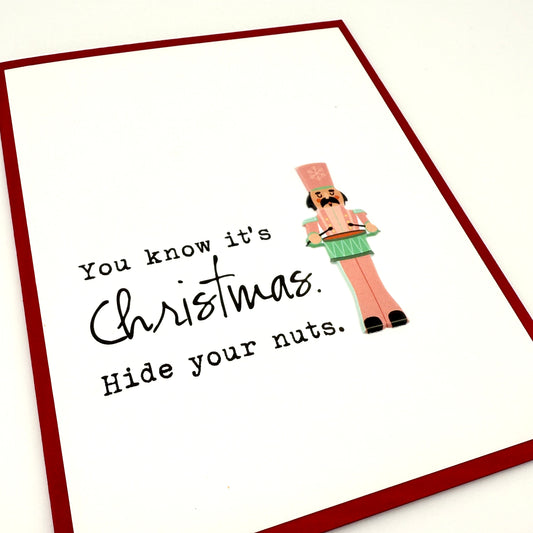 Hide Nuts Nutcracker Christmas card
