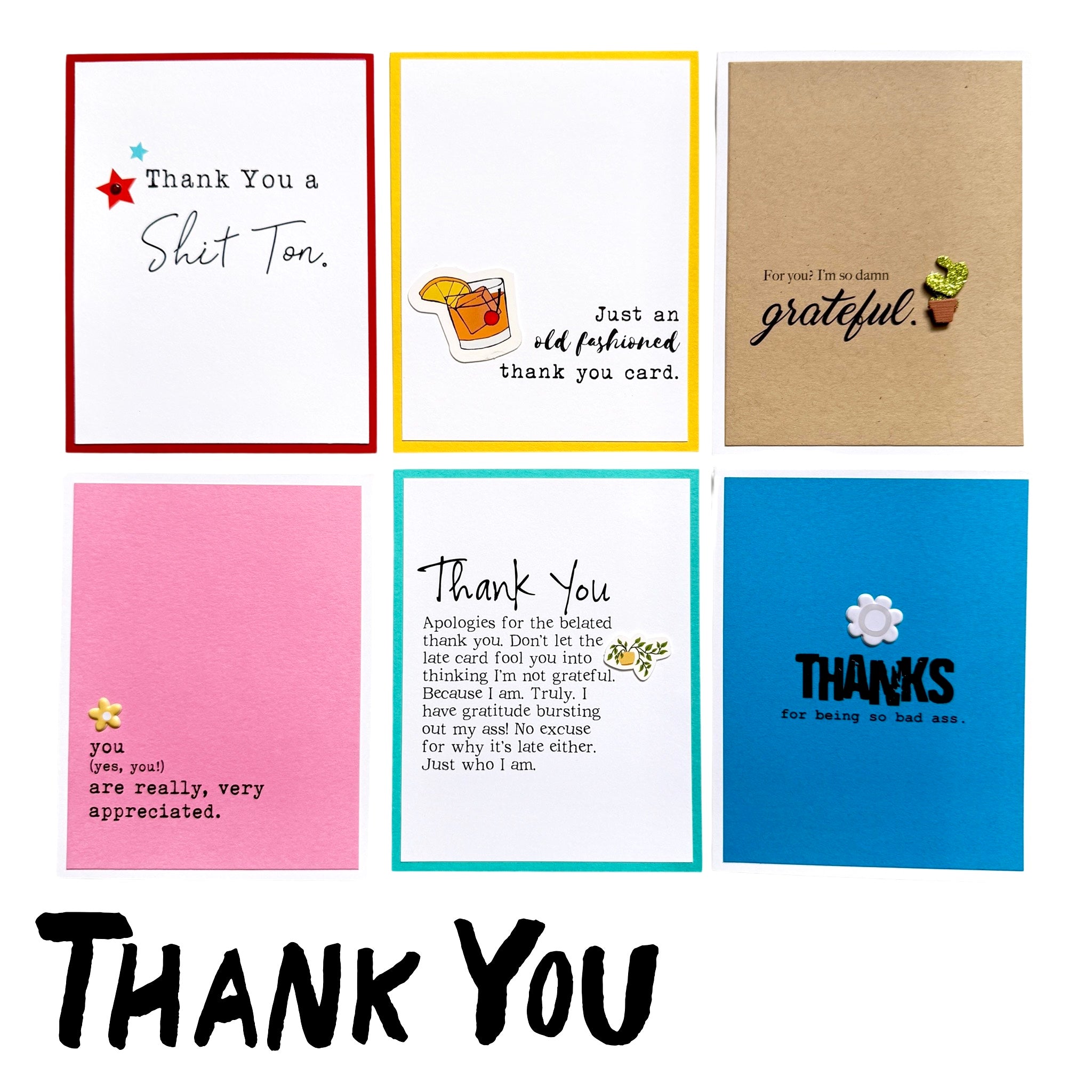 6-Card Value Pack: Thank You Set – Muddy Mouth Cards