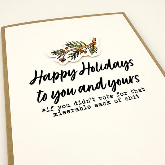 Vote for Miserable Sack of Shit holiday card