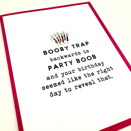 Booby Trap Party Boob birthday card