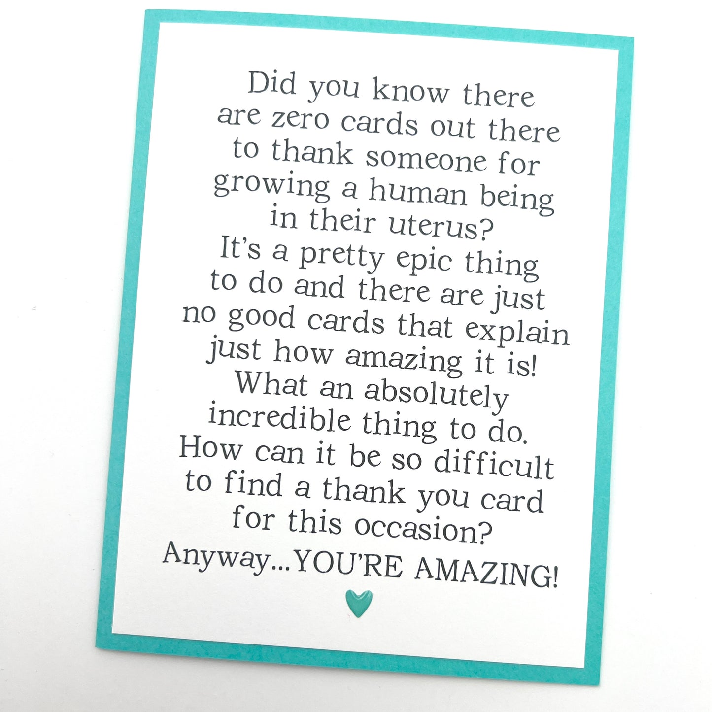 Baby Surrogate Thank You card