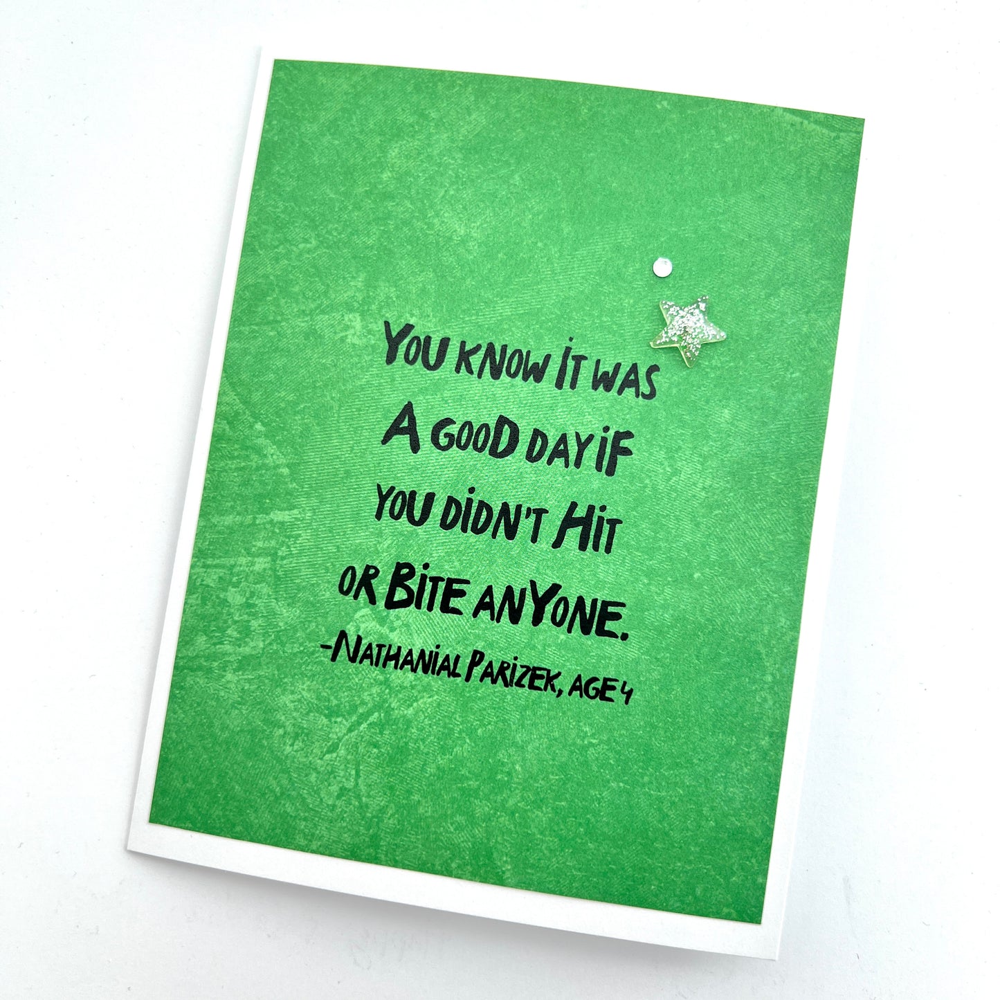 You Didn’t Hit or Bite Anyone card