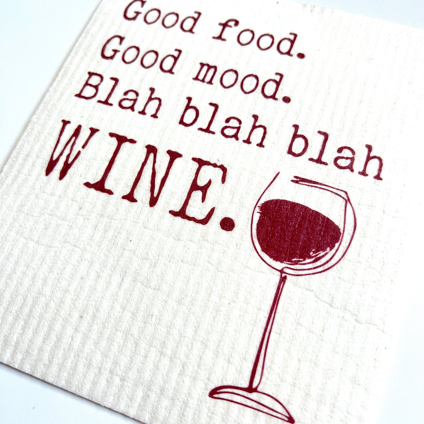 Good Food Good Mood Wine Swedish dish cloth