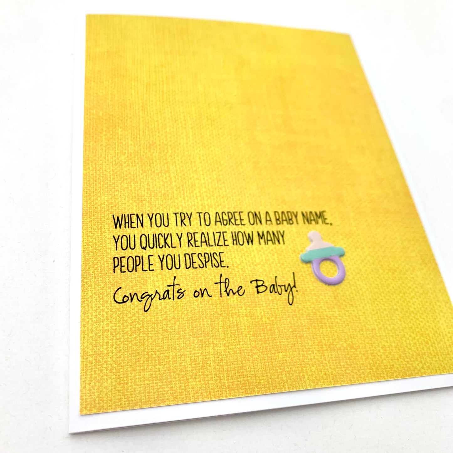 Realize How Many You Despise baby card