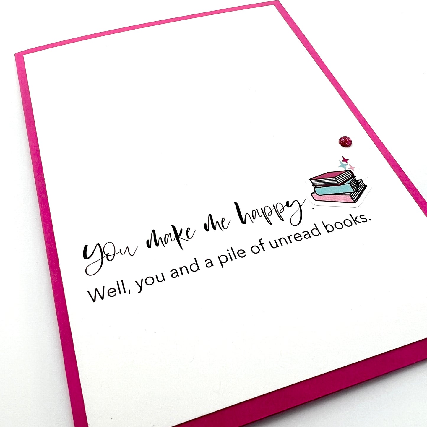 Love You and Pile of Unread Books card