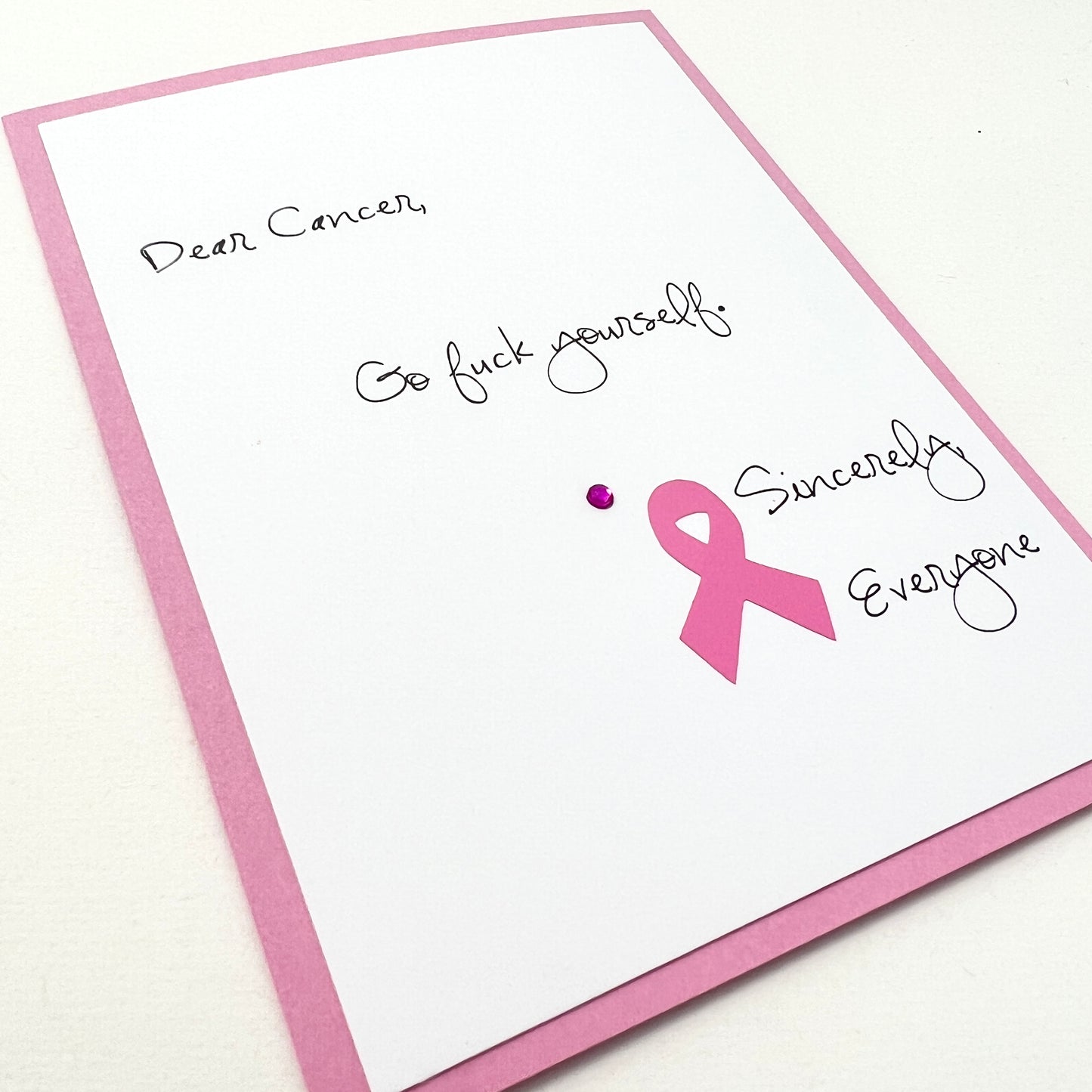 Cancer Go Fuck Yourself Pink card