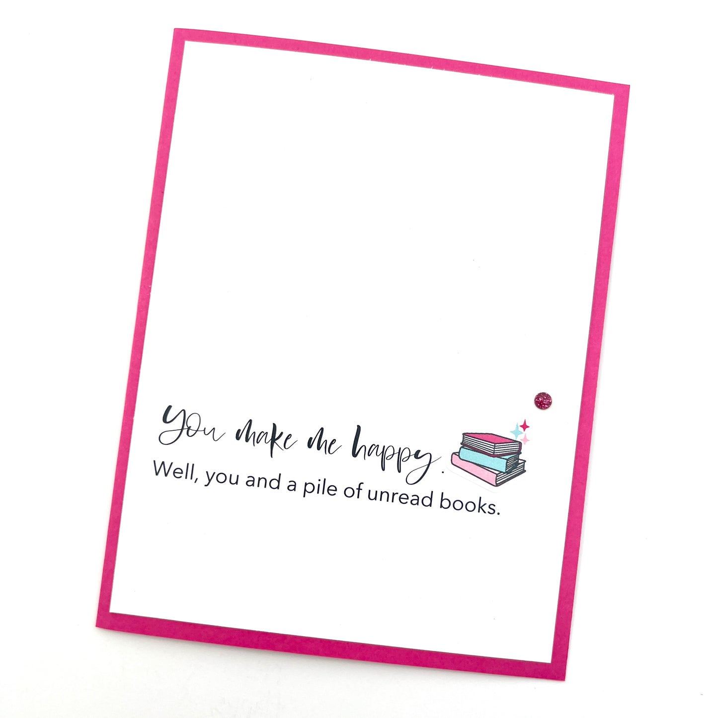 Love You and Pile of Unread Books card