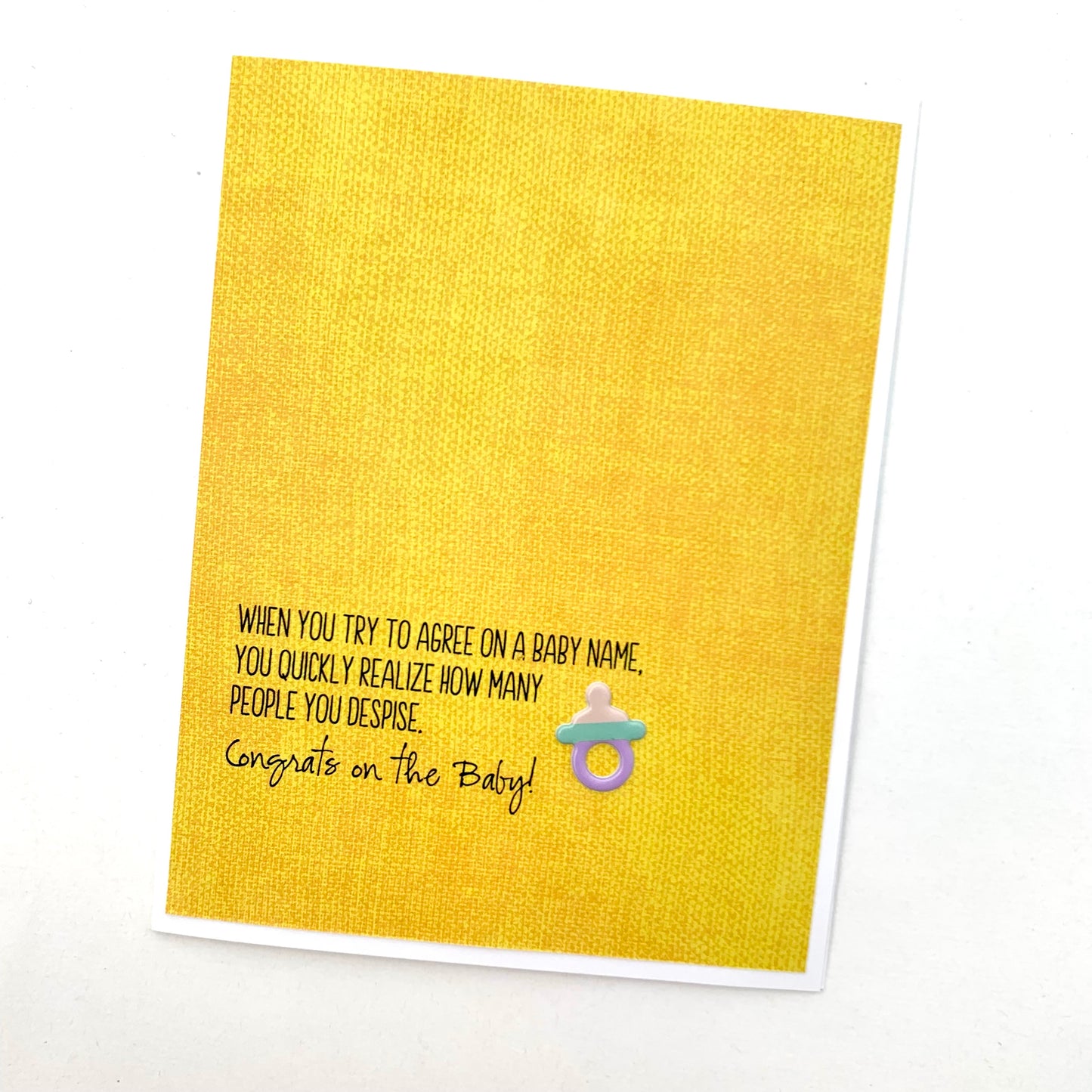 Realize How Many You Despise baby card