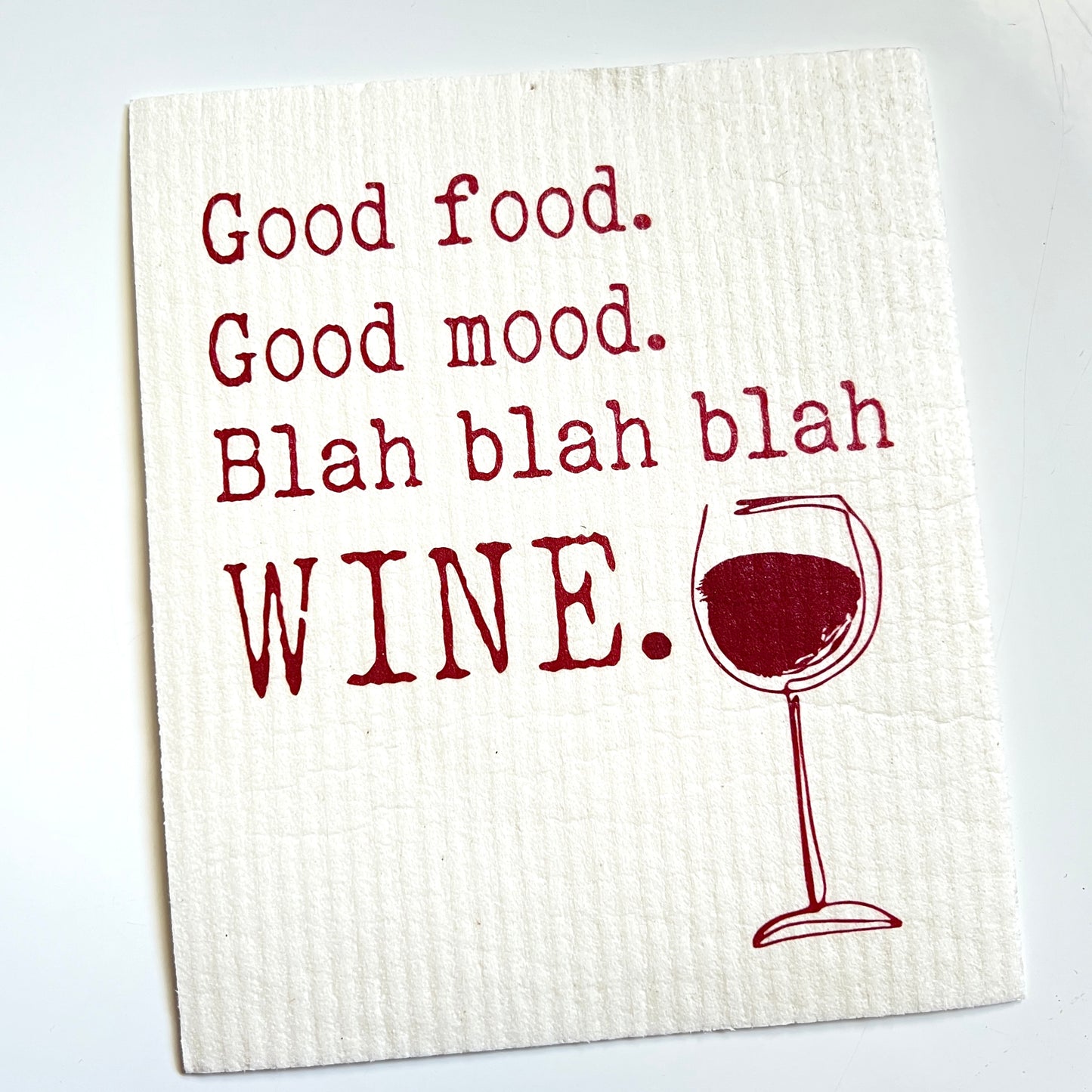 Good Food Good Mood Wine Swedish dish cloth