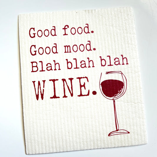 Good Food Good Mood Wine Swedish dish cloth