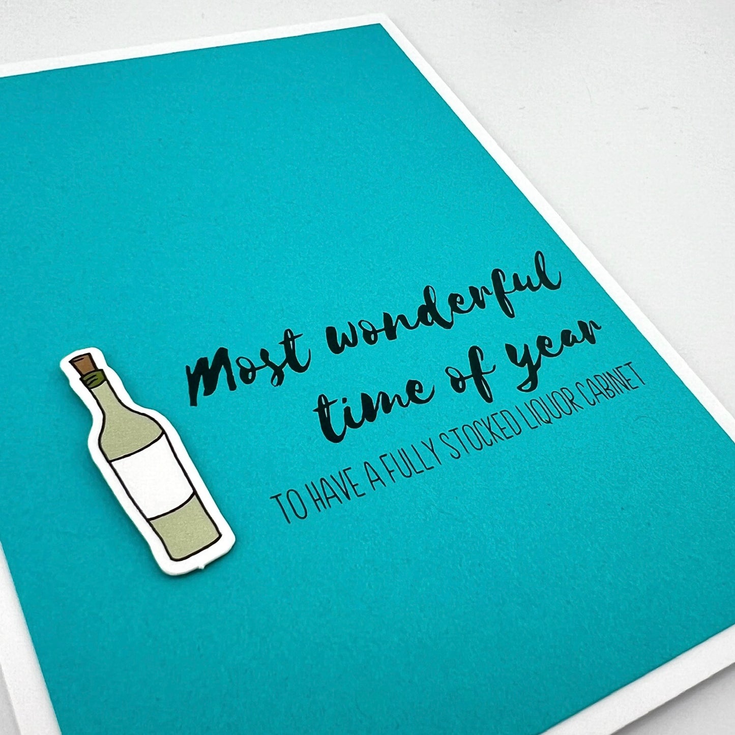 Most Wonderful Time of Year Liquor Cabinet holiday card