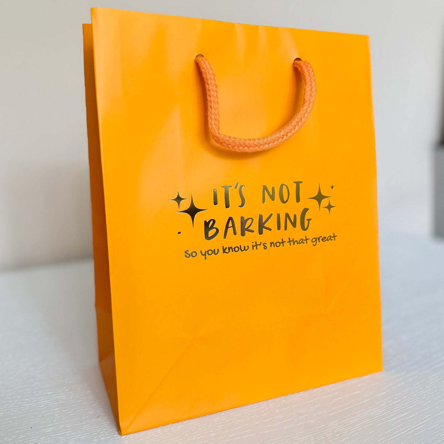Gift Bag It’s Not Barking-mango orange