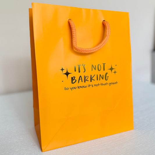 Gift Bag It’s Not Barking-mango orange