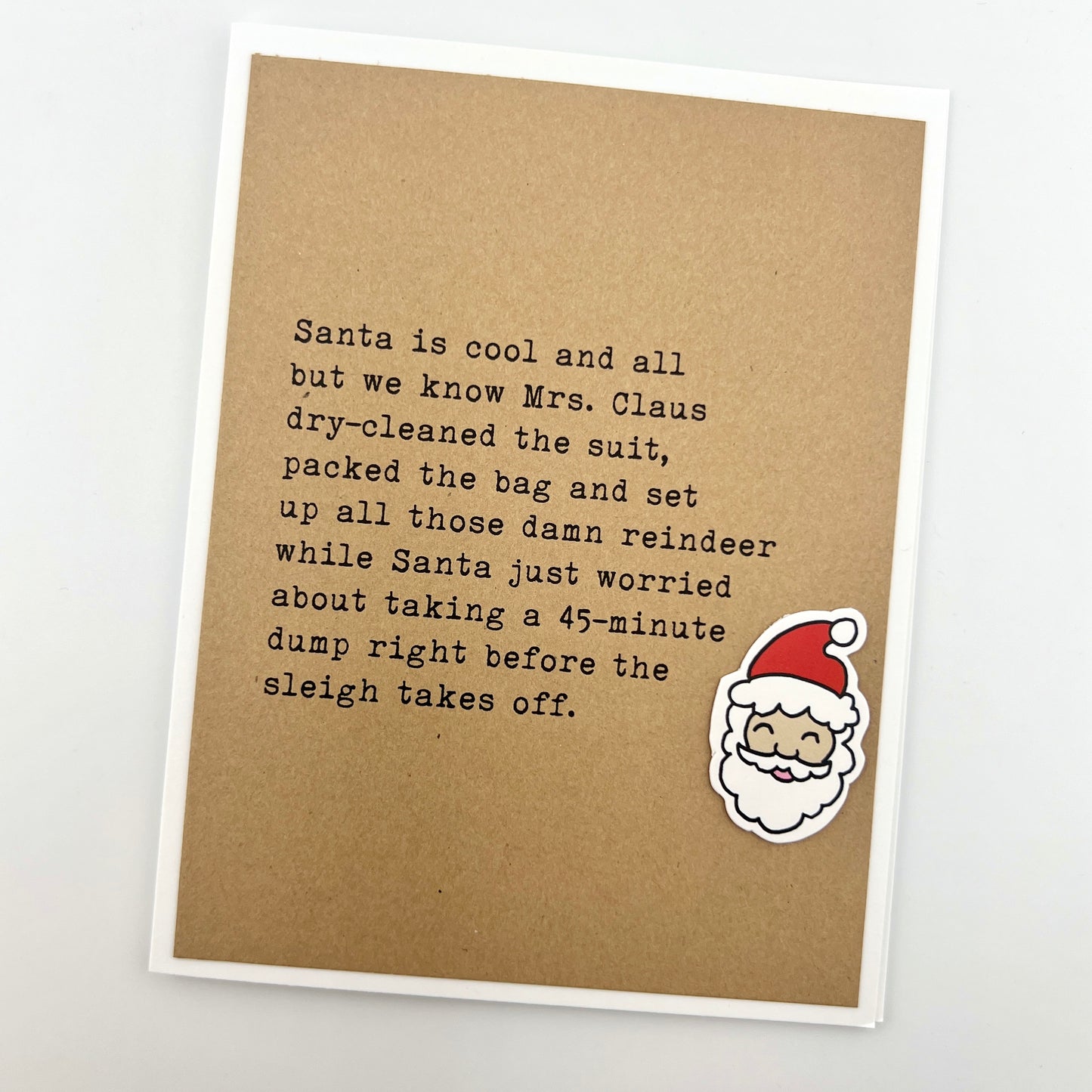 Santa is Cool but Mrs. Claus Dry Cleaned holiday card