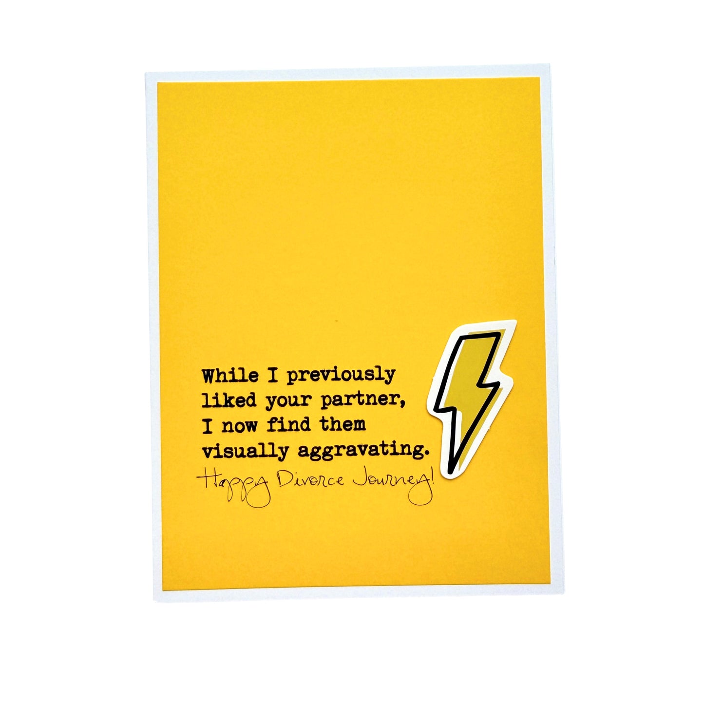 Visually Aggravating divorce journey card