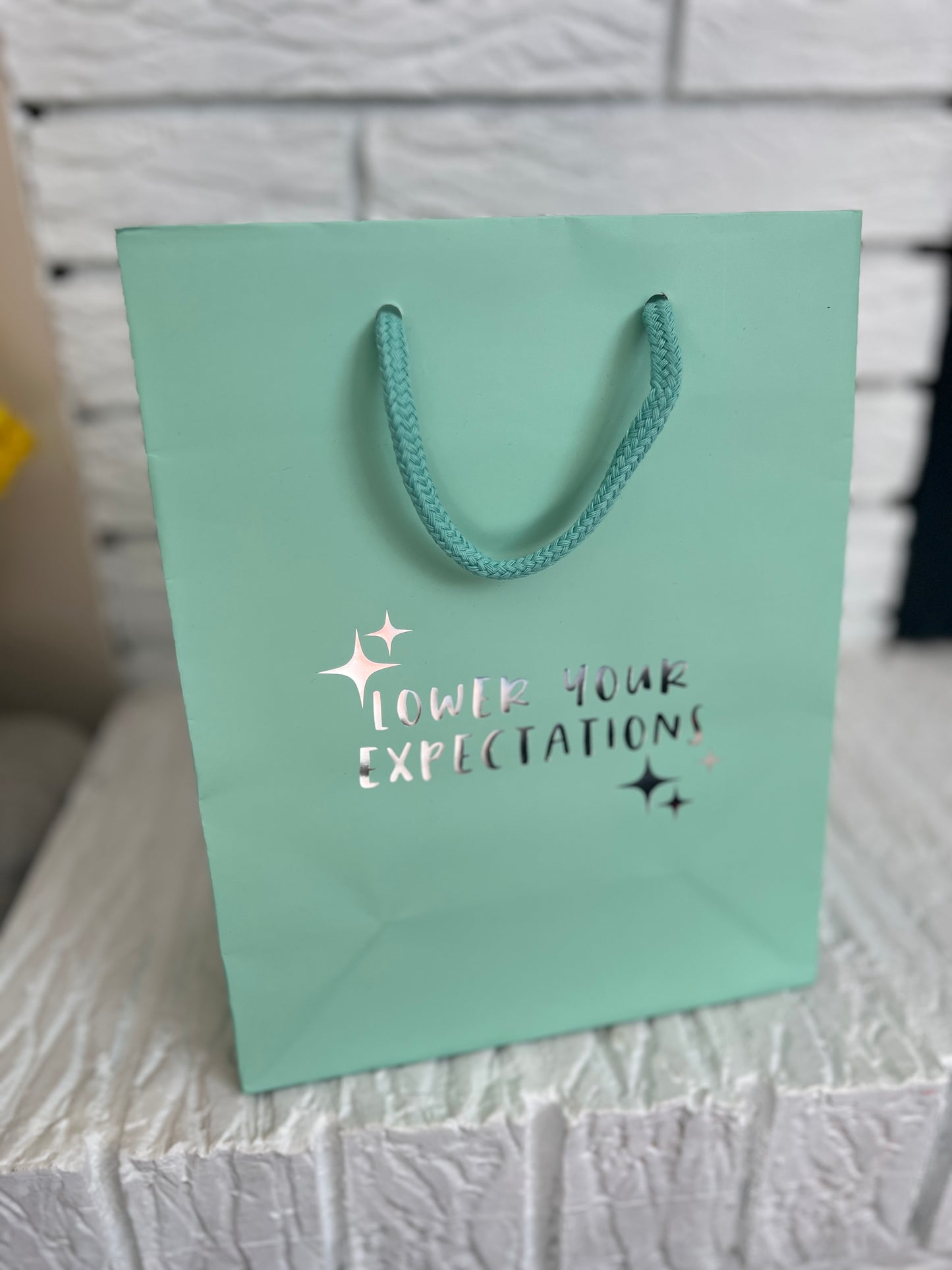 Gift Bag Lower Expectations—green