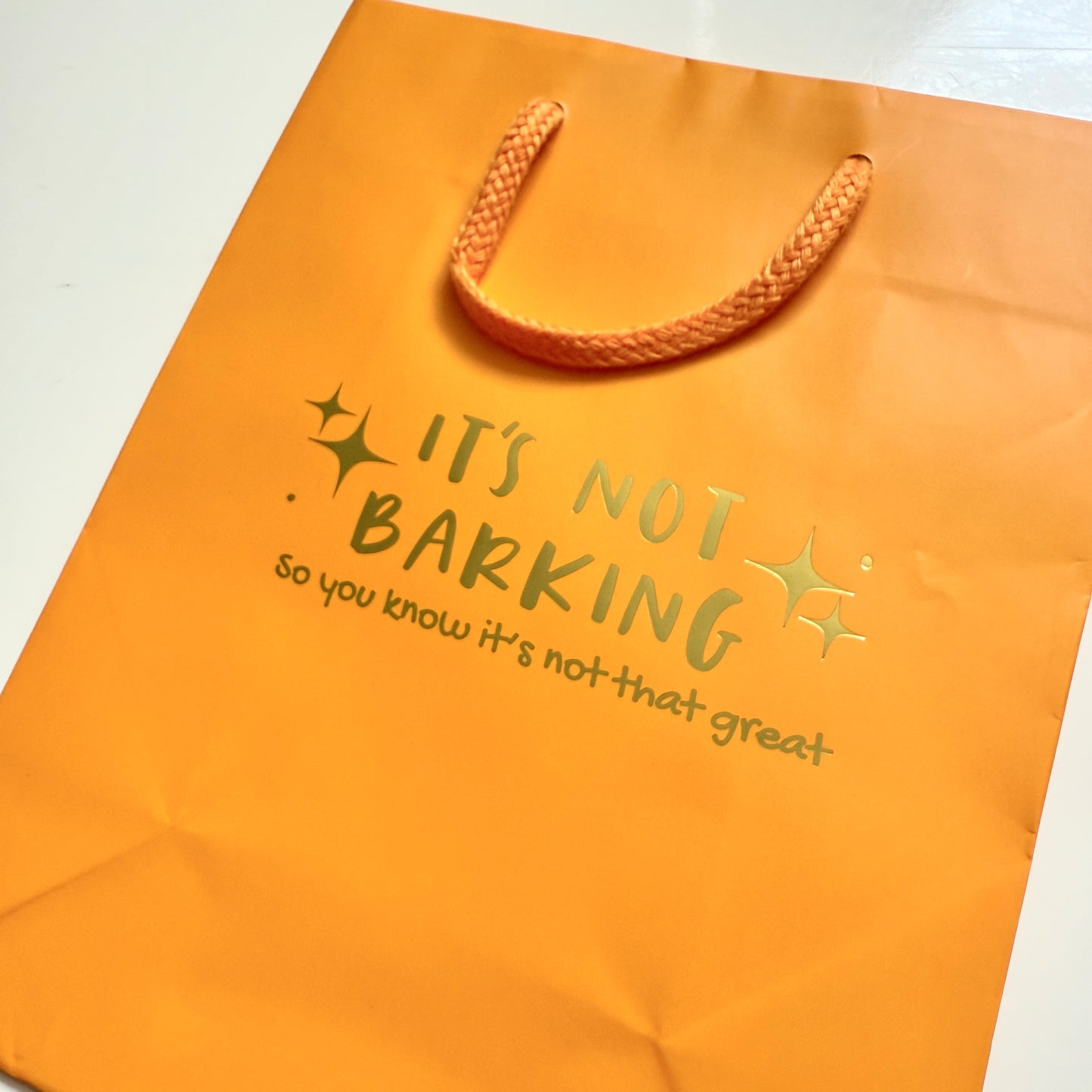 Gift Bag It’s Not Barking-mango orange