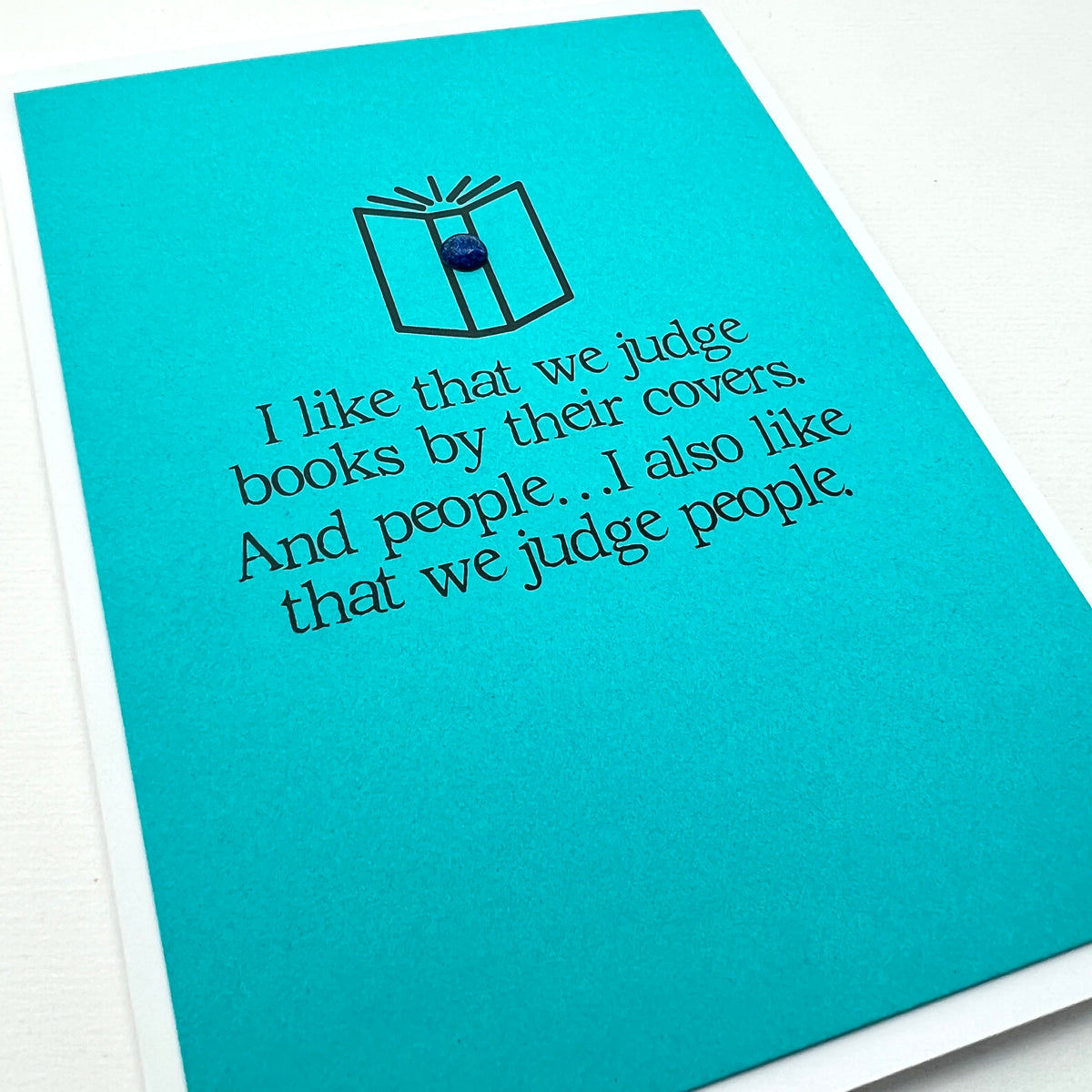 Funny Judge Books and Judge People friend card