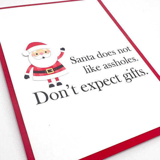 Santa Doesn't Like Assholes Christmas card