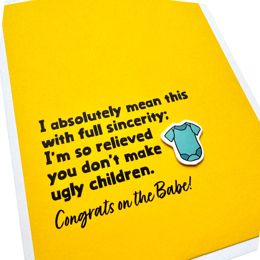 Don’t Make Ugly Children baby card