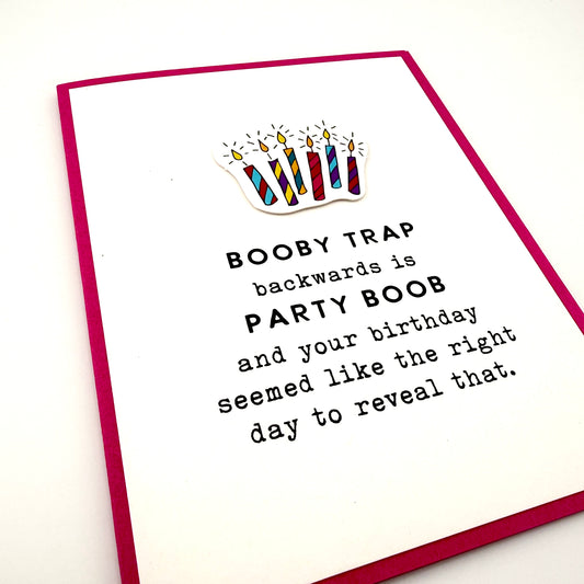Booby Trap Party Boob birthday card