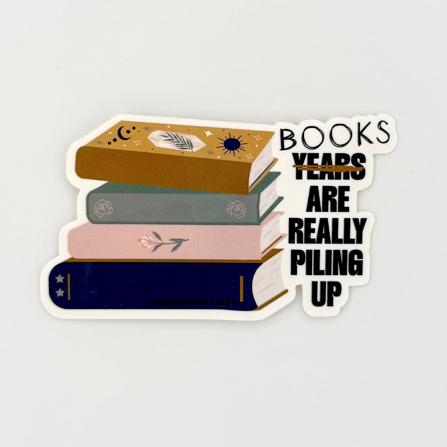 Books are Piling Up vinyl sticker