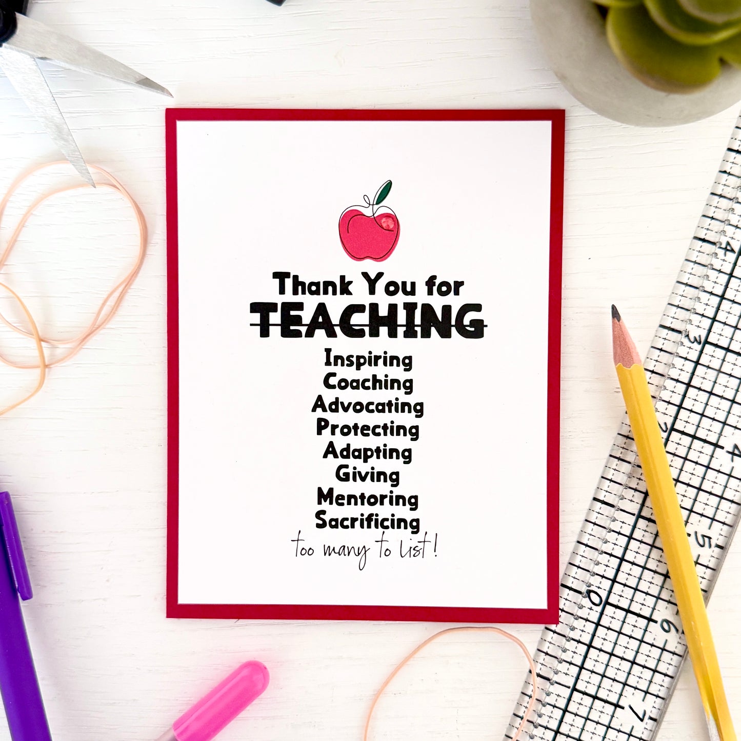 Thank You Teaching List card