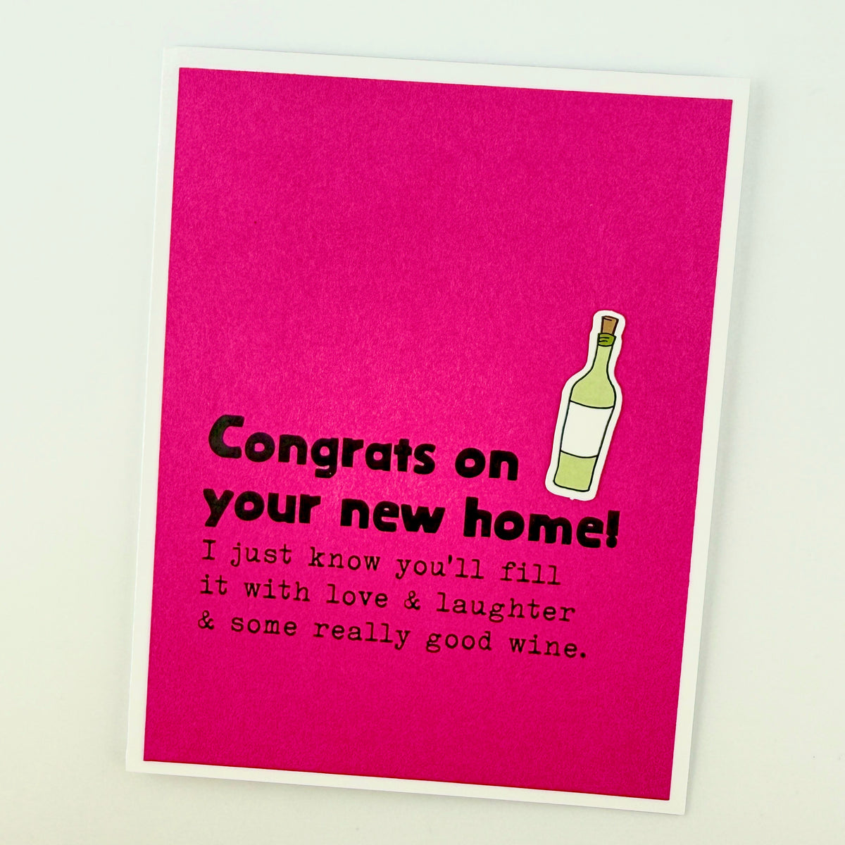 Laughter and Good Wine new home card