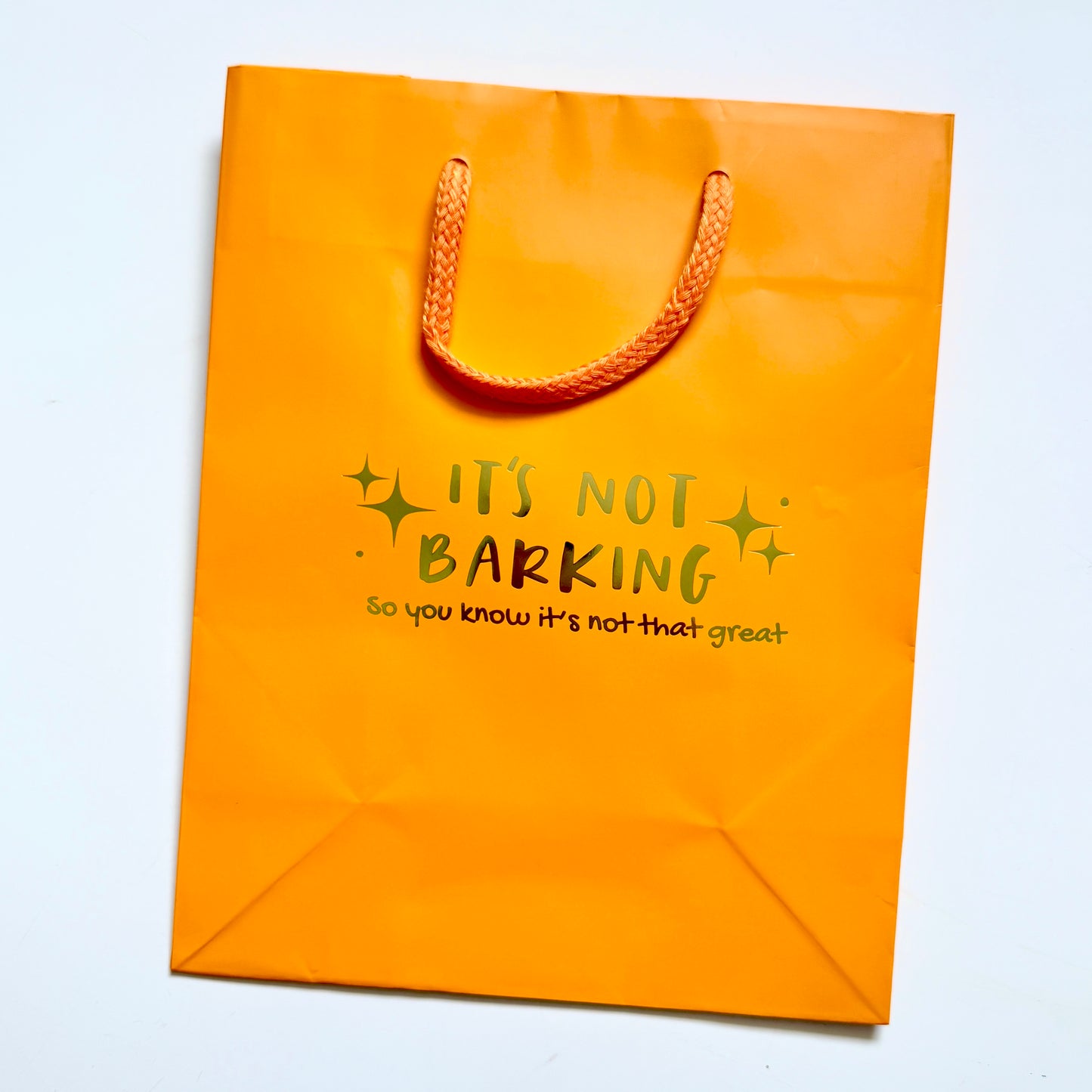 Gift Bag It’s Not Barking-mango orange