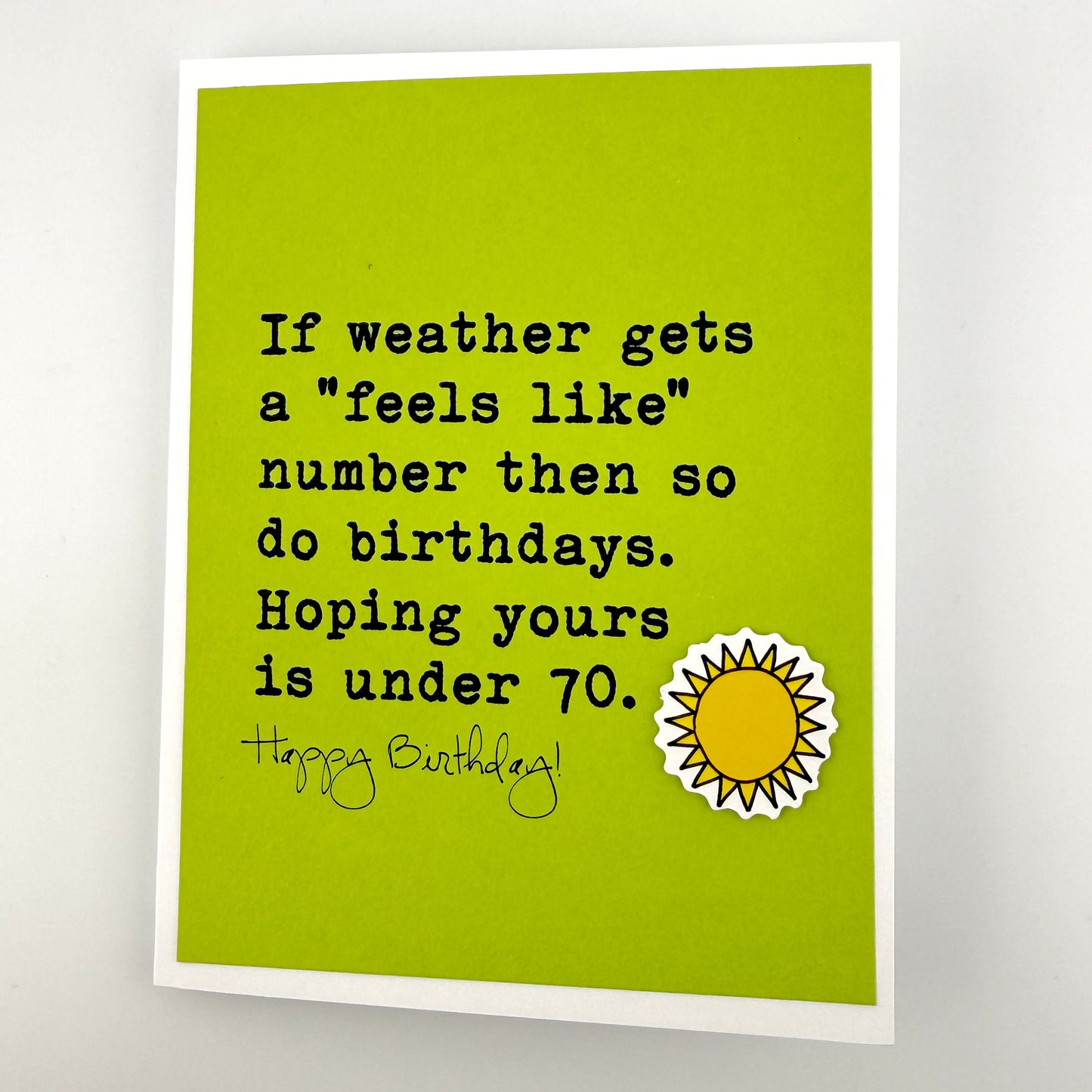 Weather Feels Like Number birthday card