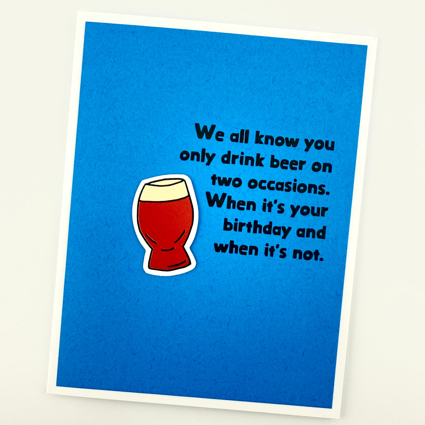 Beer on Two Occasions birthday card