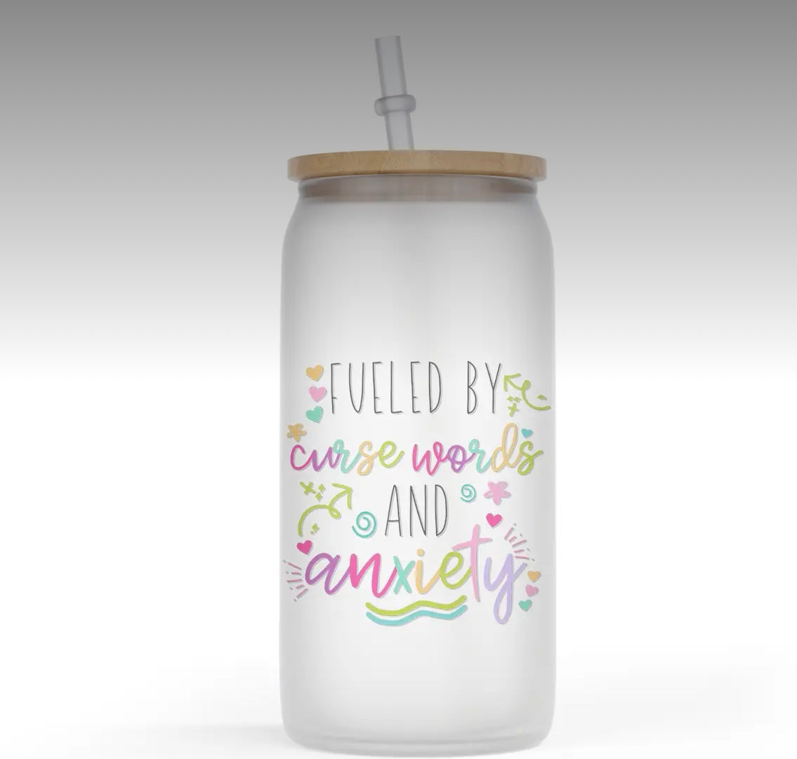 Glass Tumbler—Curse Words and Anxiety