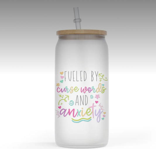 Glass Tumbler—Curse Words and Anxiety