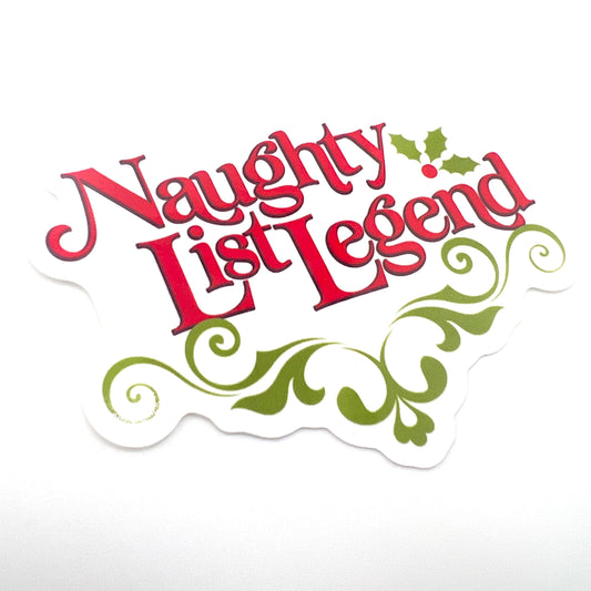 Naughty List Legend Christmas vinyl sticker